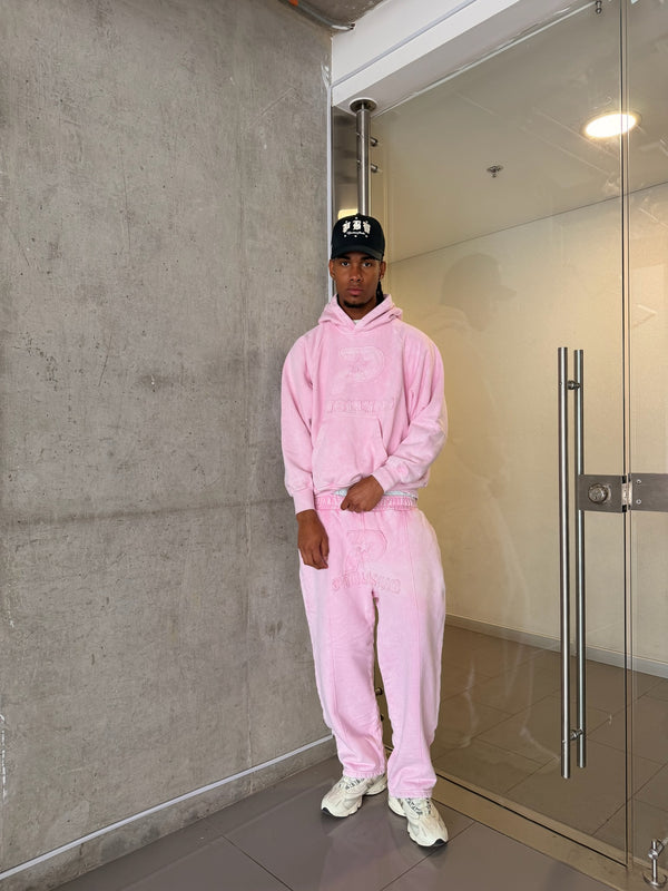 SET HOODIE JOGGER STAR GANG ROSA