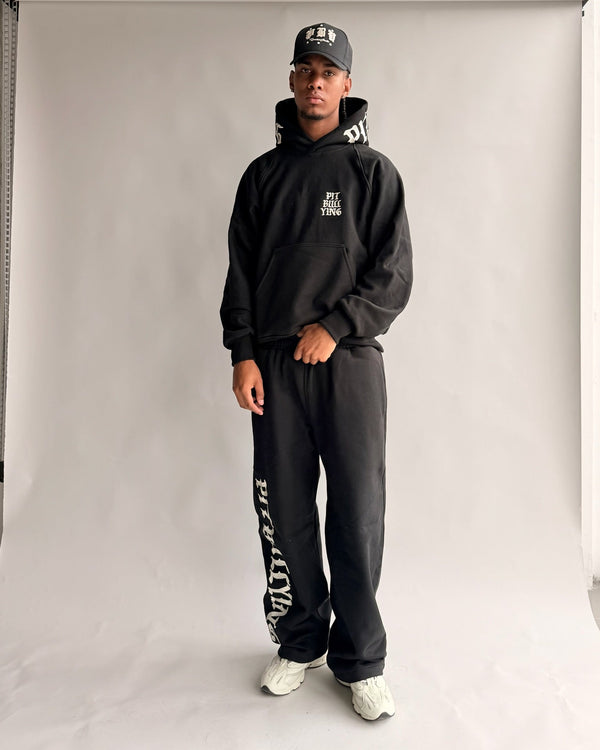 SET HOODIE + JOGGER STAR GANG NEGRO