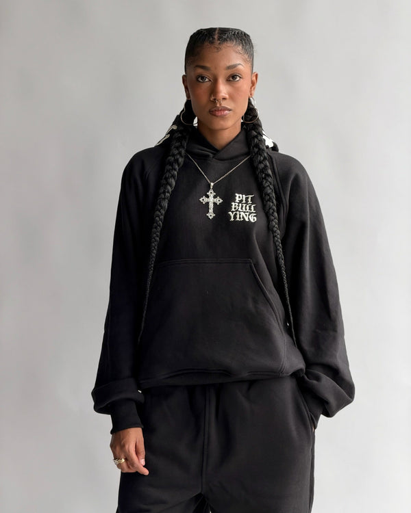 SET HOODIE + JOGGER STAR GANG NEGRO