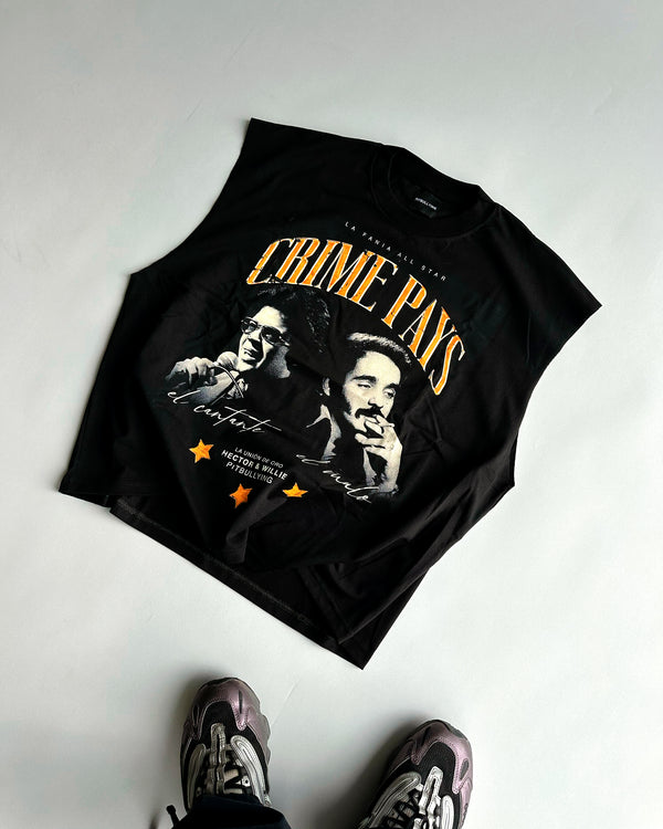 Crime Pays Tanktop Negro