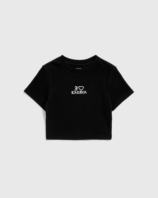 Tee Ribbed Negro Latina