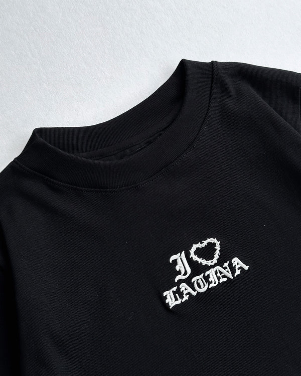 Tee Ribbed Negro Latina