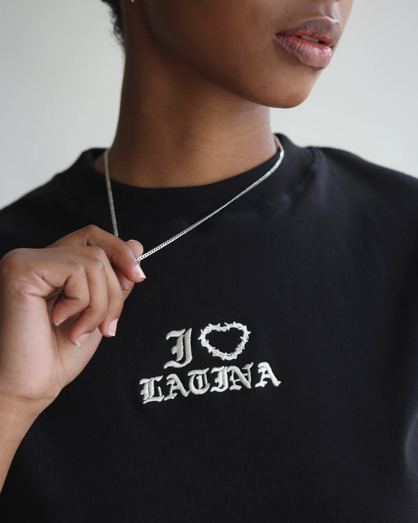 Tee Ribbed Negro Latina