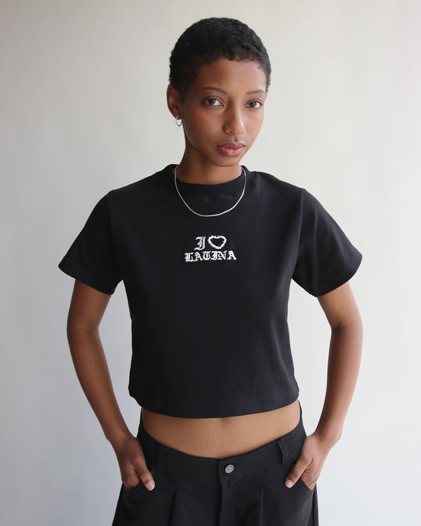 Tee Ribbed Negro Latina