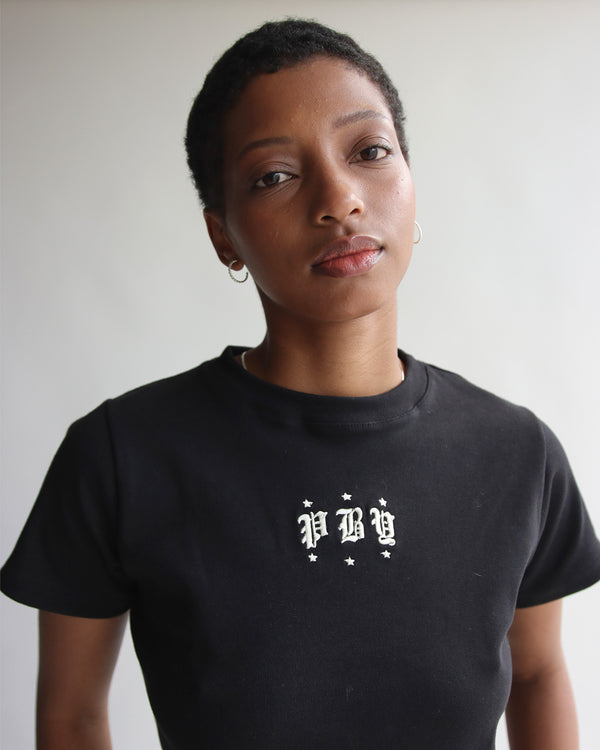 Tee Ribbed Negro Pby