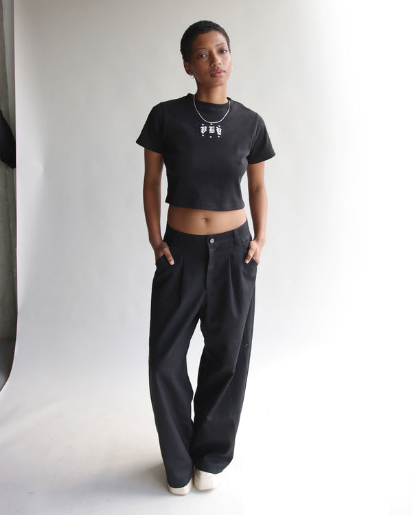 Tee Ribbed Negro Pby