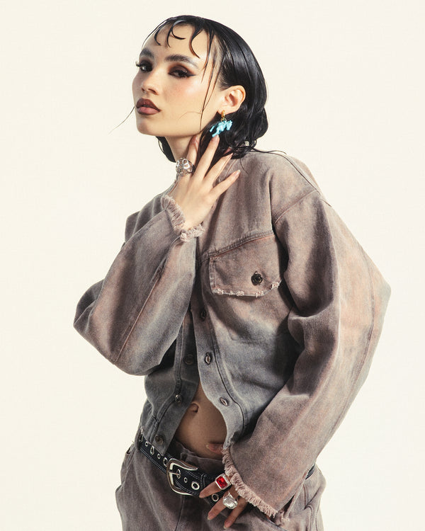 JACKET DENIM PETROLEO DENIM MUJER