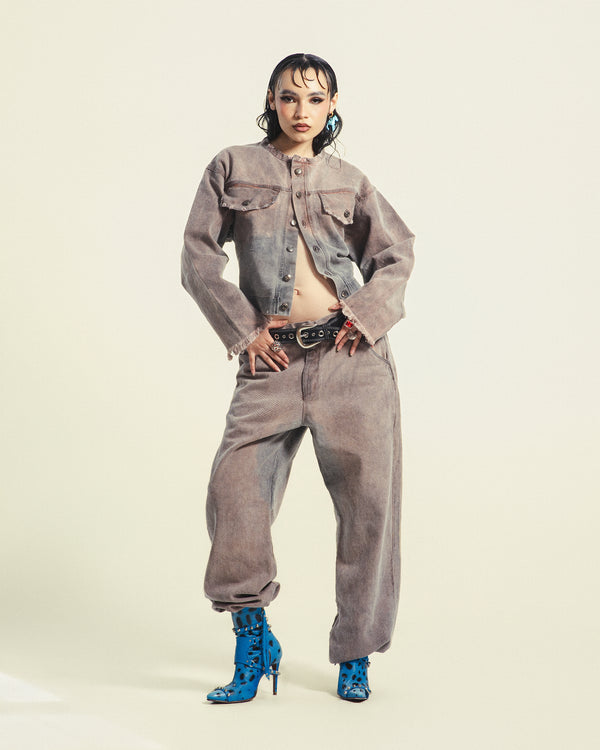 PANT DENIM PETROLEO VINTAGE MUJER