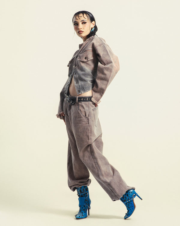 PANT DENIM PETROLEO VINTAGE MUJER