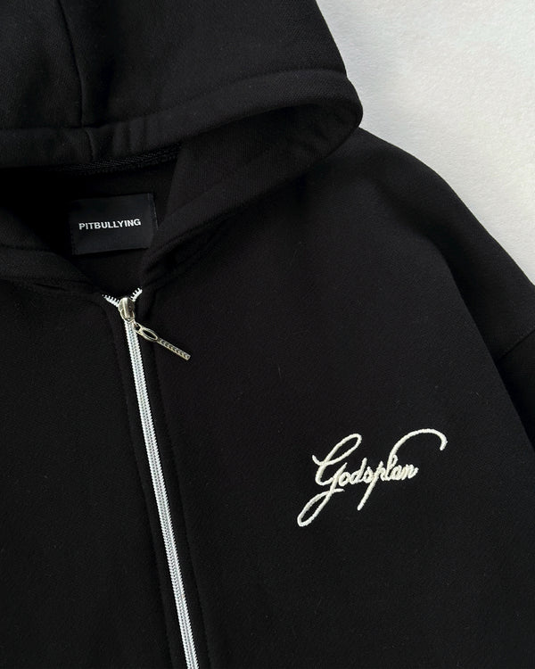 GODSPLAN ZIP-UP HOODIE BLACK