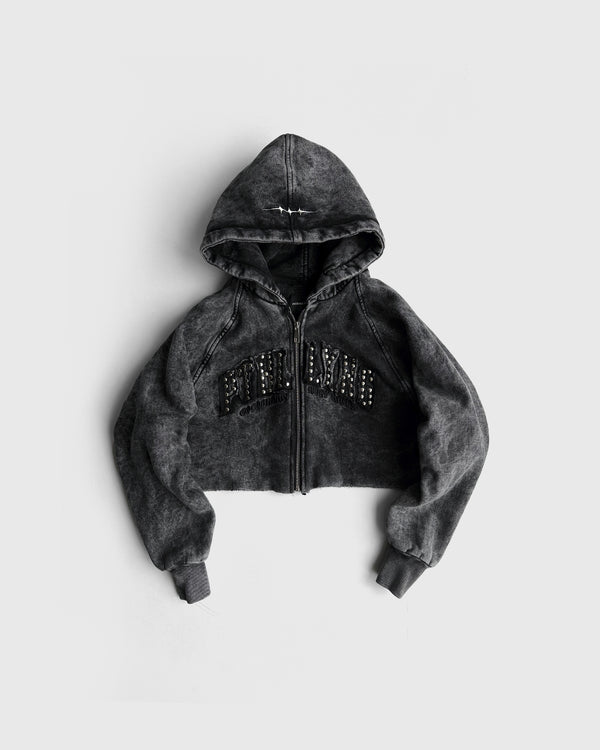 Zip up Crop Negra
