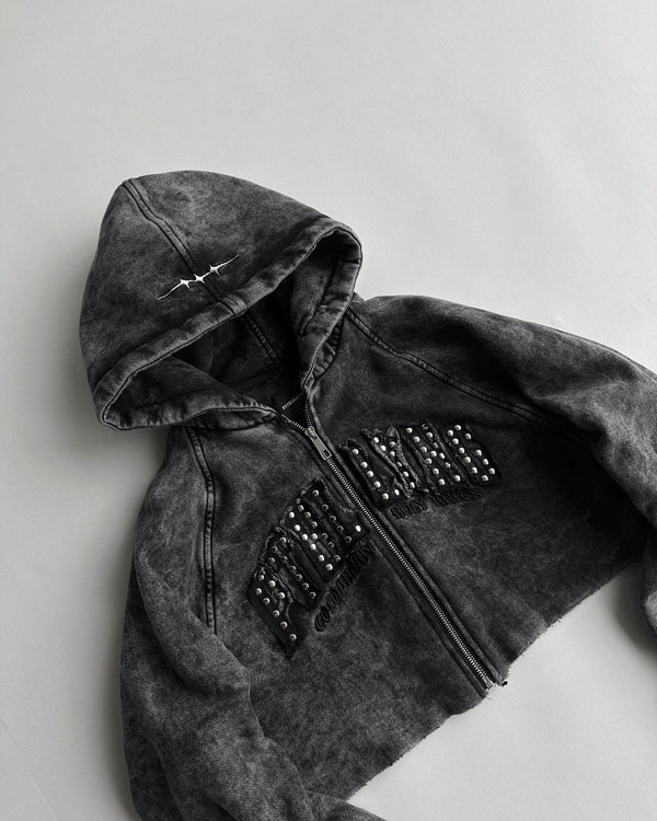 Zip up Crop Negra