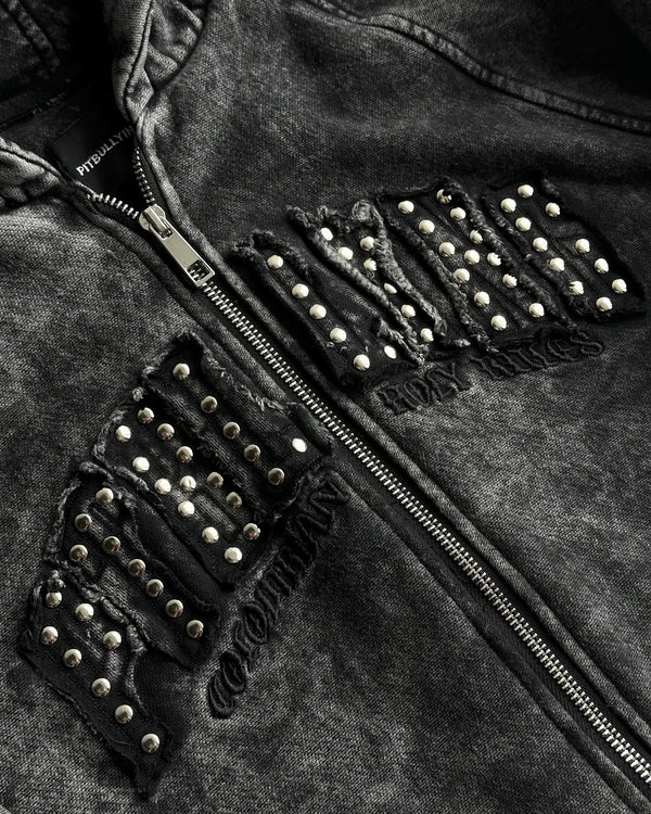 Zip up Crop Negra