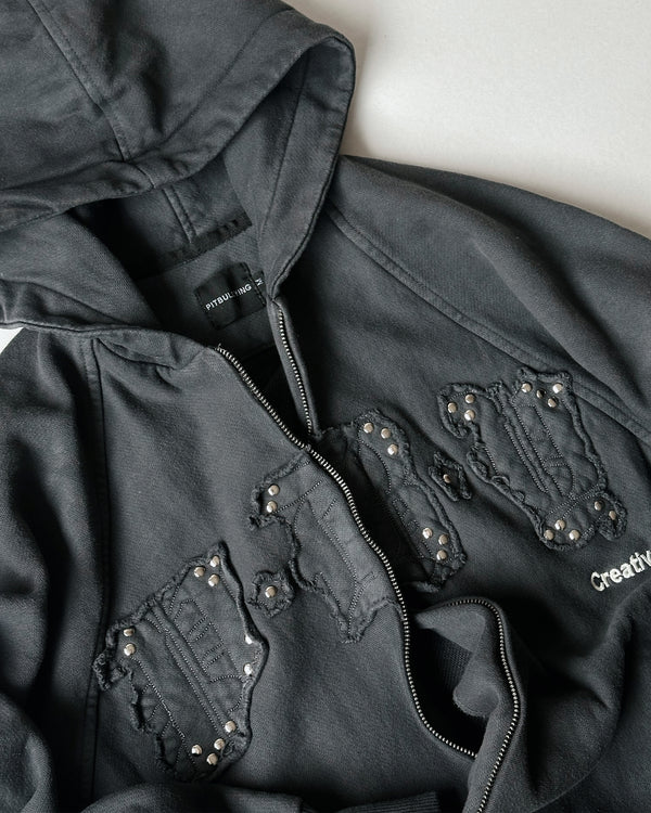 Metálico Pitbullying Zip Up Gris