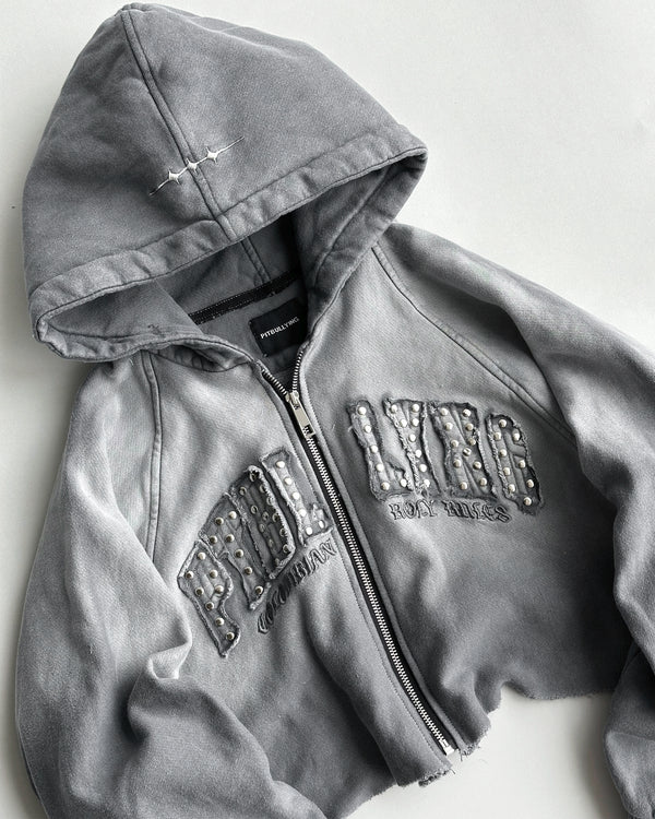 Zip up Crop Gris