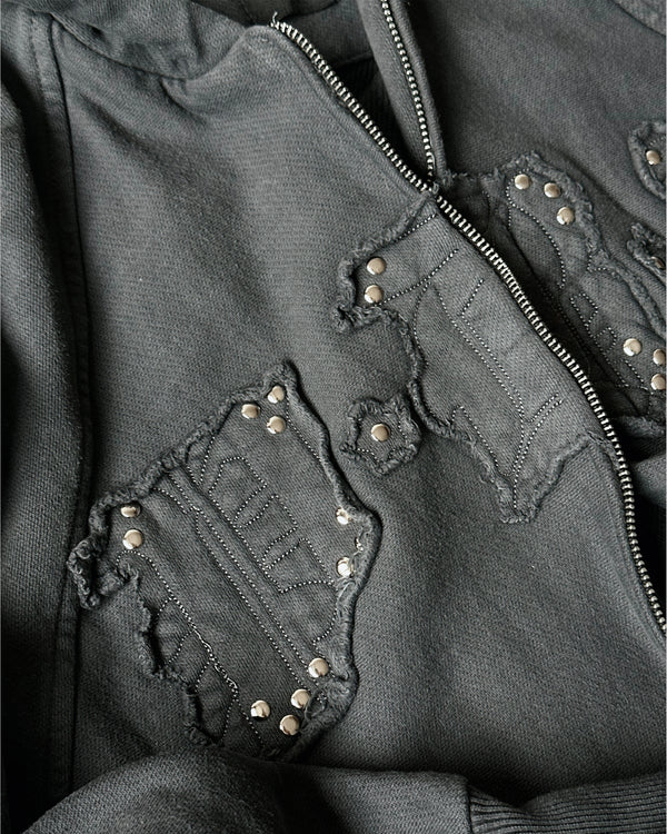 Metálico Pitbullying Zip Up Gris