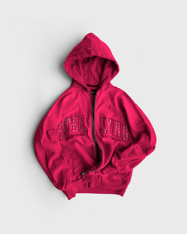 Metálico Pitbullying Zip Up Pink