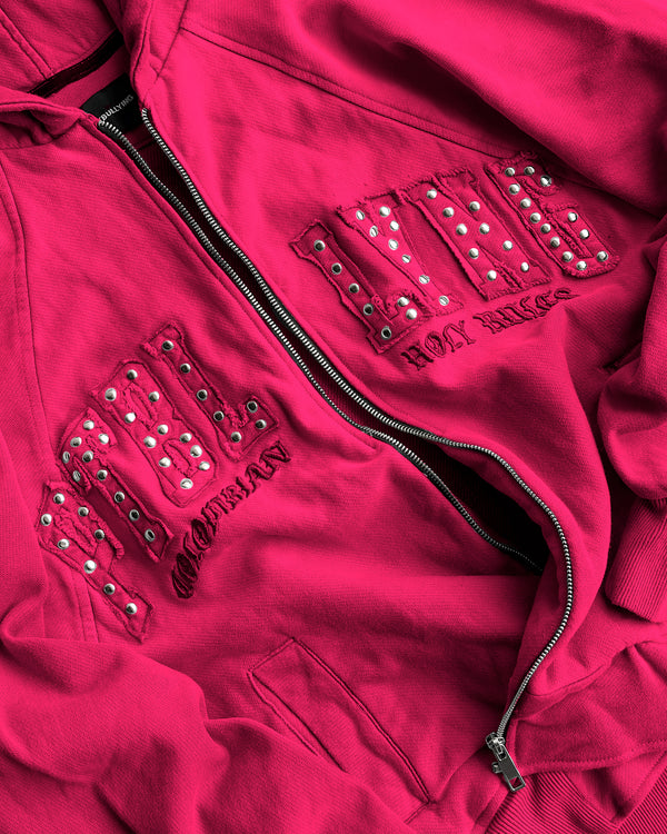 Metálico Pitbullying Zip Up Pink